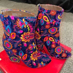 Naughty Monkey Floral Embroidered Booties